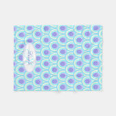 毛布という名の孔雀の羽の楕円形のパターン フリースブランケット (正面(横))