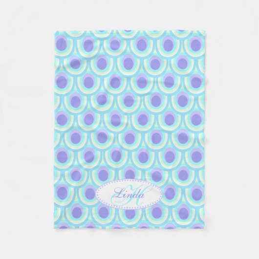 毛布という名の孔雀の羽の楕円形のパターン フリースブランケット (正面)