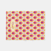 毛布という名前の孔雀の羽の楕円形のパターンのピンク フリースブランケット (正面(横))