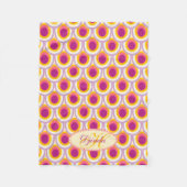 毛布という名前の孔雀の羽の楕円形のパターンのピンク フリースブランケット (正面)