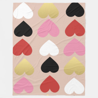 毛布とスタイリッシュカラフルハート。 フリースブランケット