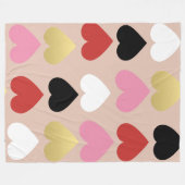 毛布とスタイリッシュカラフルハート。 フリースブランケット (正面(横))