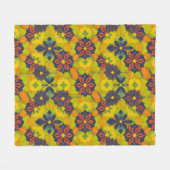 毛布とベッド用の鮮やかなフローラデザイン フリースブランケット (正面(横))