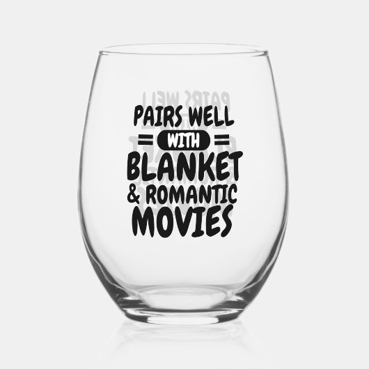 毛布と映画を上手に組み合お気に入りのわせる ステムなしワイングラス (正面)