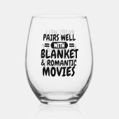 毛布と映画を上手に組み合お気に入りのわせる ステムなしワイングラス (裏面)