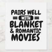 毛布と映画を上手に組み合お気に入りのわせる ワインラベル (シングルラベル)