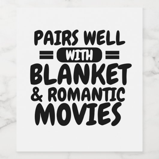 毛布と映画を上手に組み合お気に入りのわせる ワインラベル (シングルラベル)