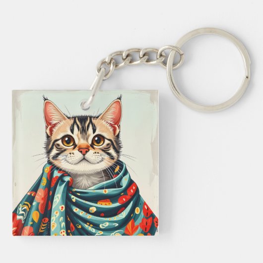 毛布に入った猫 キーホルダー (裏面)