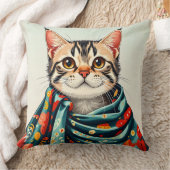 毛布に入った猫 クッション (ブランケット)