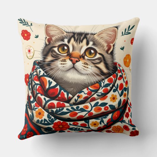 毛布に入った猫 クッション (裏面)