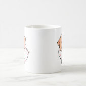 毛布に包まれたかわいい子ぶた コーヒーマグカップ (中央)