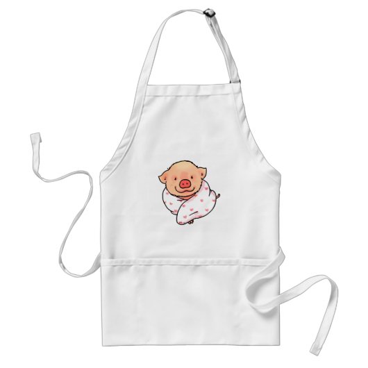 毛布に包まれたかわいい子豚 スタンダードエプロン (正面)
