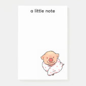 毛布に包まれたかわいい子豚 ポストイット (正面)