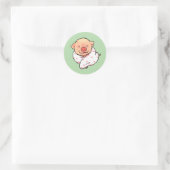 毛布に包まれたかわいい子豚 ラウンドシール (バッグ)