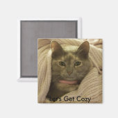 毛布に猫、コージーなマグネットを手に入れよう マグネット (正面/裏面)