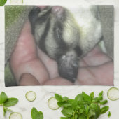 毛布に眠る砂糖滑空機 キッチンタオル (折り畳み)