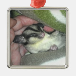 毛布に眠る砂糖滑空機 メタルオーナメント