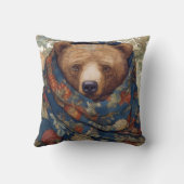 毛布に茶色の熊 クッション (裏面)