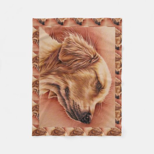 毛布のゴールデン・リトリーバーのスケッチ フリースブランケット (正面)