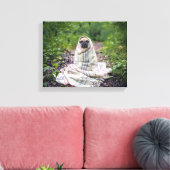 毛布のパグ キャンバスプリント (インサイチュ (リビング))