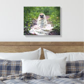 毛布のパグ キャンバスプリント (インサイチュ (寝室))