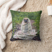 毛布のパグ クッション (ブランケット)