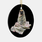 毛布のパグ セラミックオーナメント (右)