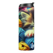 毛布の下で寝るかわいい子パーソナライズされた猫 タンブラー (回転左)