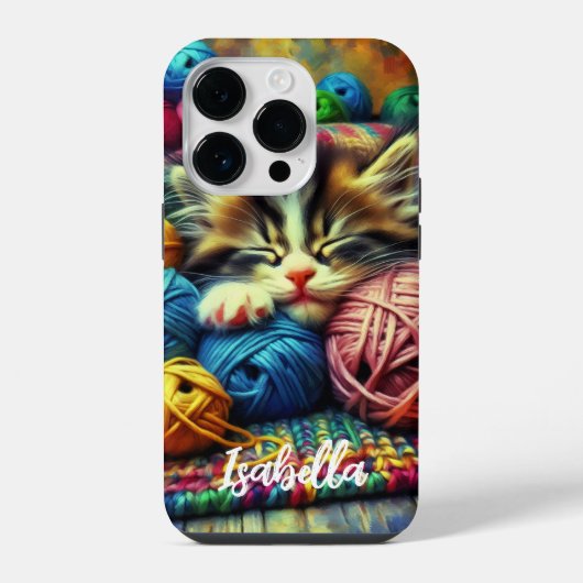 毛布の下で眠るかわいい子猫 iPhoneケース (裏面)