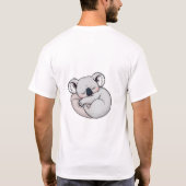 毛布の中で眠そうなコアラをかすめる Tシャツ (裏面)