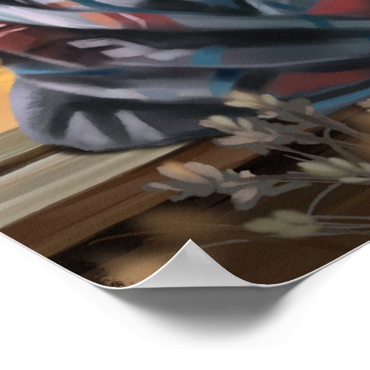 毛布の中の可愛い包まれたふわふわした子犬たち2匹 ポスター (角)