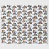 毛布の水彩子猫 ラッピングペーパー (フラット)