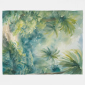 毛布の熱帯離れの植物ヤシの木 フリースブランケット (正面(横))
