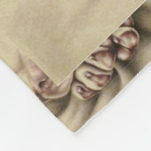 毛布の白いピットブルのスケッチ フリースブランケット (角)