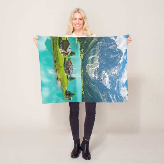 「毛布の至福：アルパインパラダイスに逃げ込む」 フリースブランケット (インサイチュ)