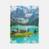 「毛布の至福：アルパインパラダイスに逃げ込む」 フリースブランケット (正面)