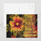 毛布の花保はシンプルが重要 ポストカード (正面/裏面)