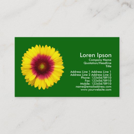 毛布の花 – 緑 名刺 (正面)