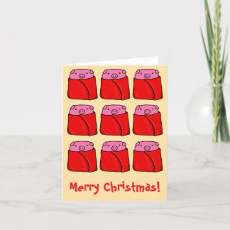 毛布の豚クリスマスカード シーズンカード