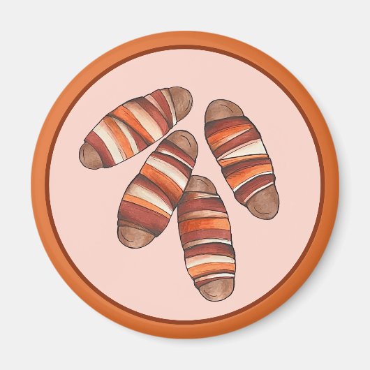 毛布の豚ベーコンソーセージUKイギリス食品 マグネット (正面)