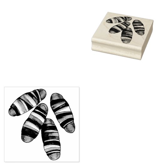 毛布の豚ベーコンソーセージUKイギリス食品 ラバースタンプ (押印)