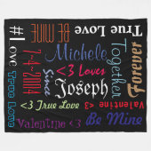 毛布は永久にバレンタインをです私の物個人化なります愛します フリースブランケット (正面(横))