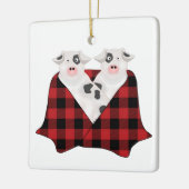 毛布オーナメントの豚 セラミックオーナメント (左)