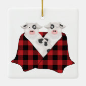 毛布オーナメントの豚 セラミックオーナメント (裏面)