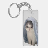 毛布キーチェーン付き猫 キーホルダー (正面左)