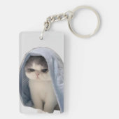 毛布キーチェーン付き猫 キーホルダー (裏面)