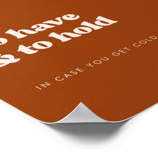 毛布スタイリッシュを持って保持するオレンジ結婚色 ポスター (角)