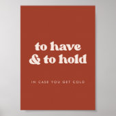 毛布スタイリッシュを持って保持するテラコッタ ポスター (正面)