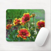 毛布デイジー花水彩アート マウスパッド (マウス)