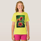 毛布フラワーデイジー水彩 Tシャツ (正面フル)